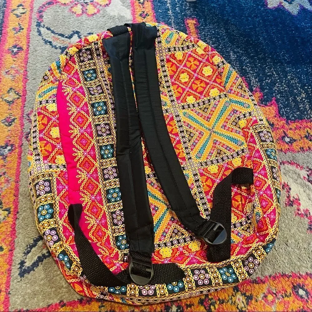 EUC Vintage Bali Multicolor Printed Soft Quilt Backpack